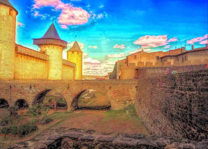 Cite De Carcassone Greeting Card featuring the photograph Cite de Carcassonne by Bearj B Photo Art