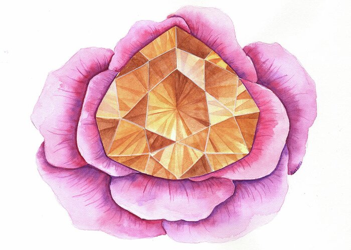 Citrine Rose Greeting Card featuring the digital art Citrine Rose by Rose Rambo