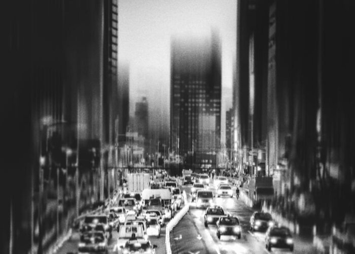 Street Greeting Card featuring the photograph City, Evening... by Teruhiko Tsuchida
