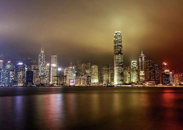 Tranquility Greeting Card featuring the photograph City Of Lights Hongkong by Jokoleo