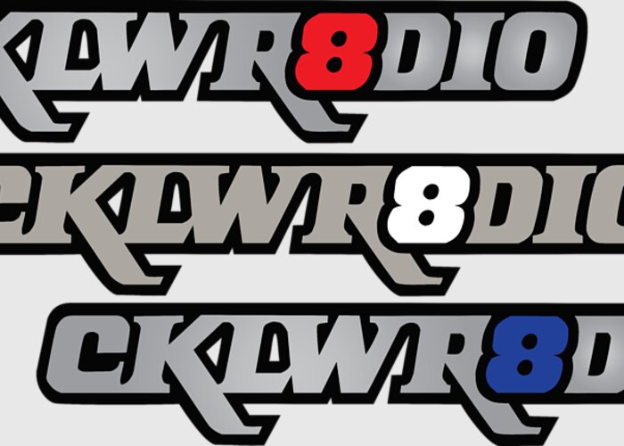 Cklw Radio The Big 8 Big 8 Motown Logo Classic Radio Greeting Card featuring the digital art CKLW Mid70 Logo Red White Blue by Thomas Leparskas