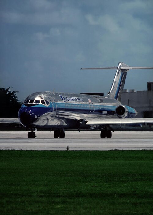 Eastern Airlines Greeting Card featuring the photograph Classic Eastern Airlines DC-9 at Miami by Erik Simonsen