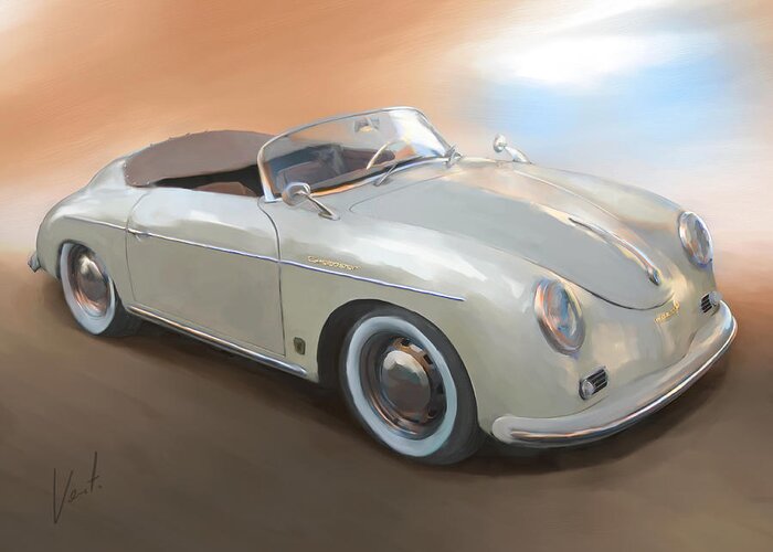 Classical Painting Greeting Card featuring the painting Classic Porsche Speedster by Vart Studio