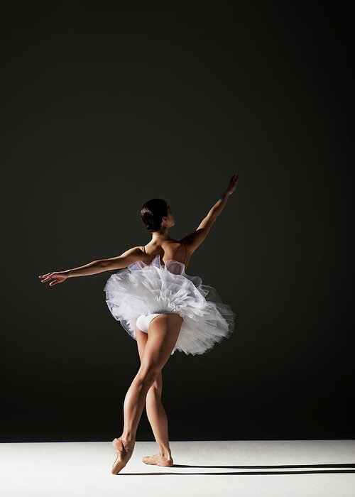 Ballet Dancer Greeting Card featuring the photograph Classical Ballerina On Stage by Nisian Hughes
