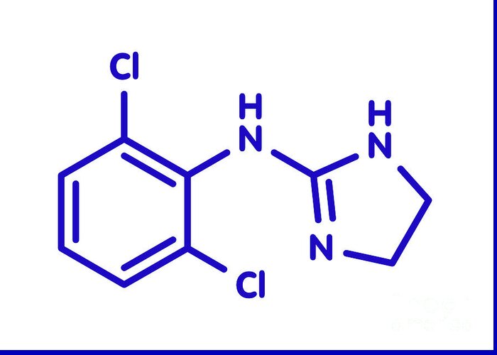 Clonidine Greeting Card featuring the photograph Clonidine Drug Molecule by Molekuul/science Photo Library