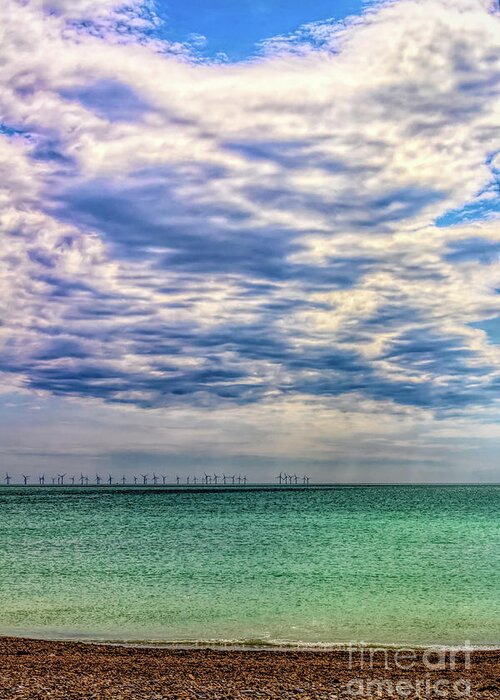 Britain Greeting Card featuring the photograph Clouds over Worthing Beach by Roslyn Wilkins