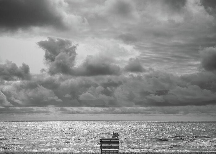 Beach Greeting Card featuring the photograph Cloudy Morning Rough Waves by Steve Stanger