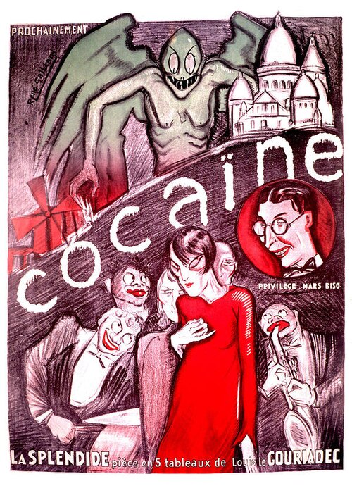 Drug Greeting Card featuring the painting Cocaine by Rene Galliard
