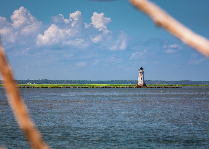 America Greeting Card featuring the photograph Cockspur Island Light by ProPeak Photography