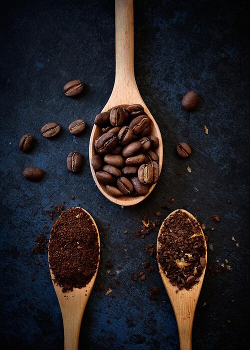 Coffee Greeting Card featuring the photograph Coffee Beans by Ronaldnovianus
