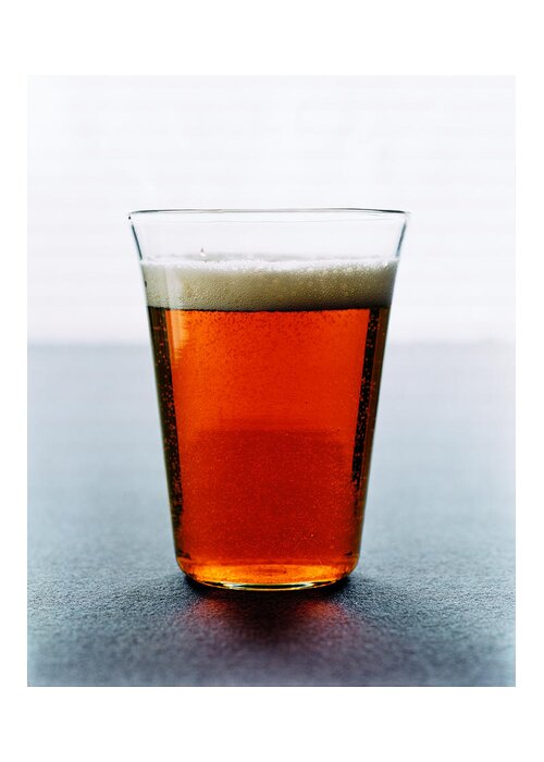 Food Greeting Card featuring the photograph Cold Glass of Lager by Romulo Yanes
