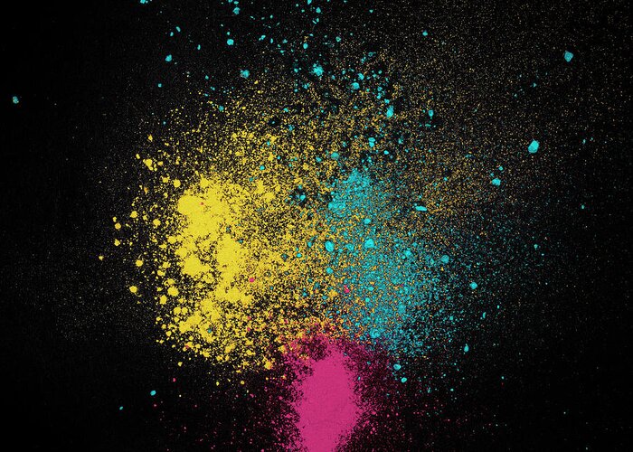 Mexico City Greeting Card featuring the photograph Color Dust Magenta Yellow And Cyan by Edgardo Contreras