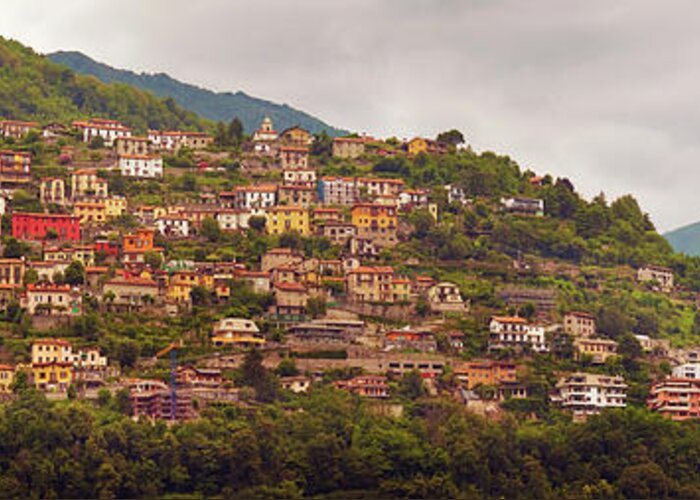 Panoramic Greeting Card featuring the photograph Colourful Italians Houses by Tjarko Evenboer / The Netherlands