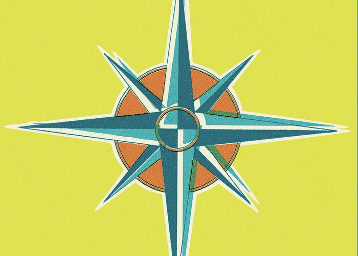 Campy Greeting Card featuring the drawing Compass Star by CSA Images
