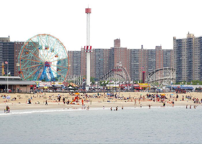 People Greeting Card featuring the photograph Coney Island, New York by Ryan Mcvay