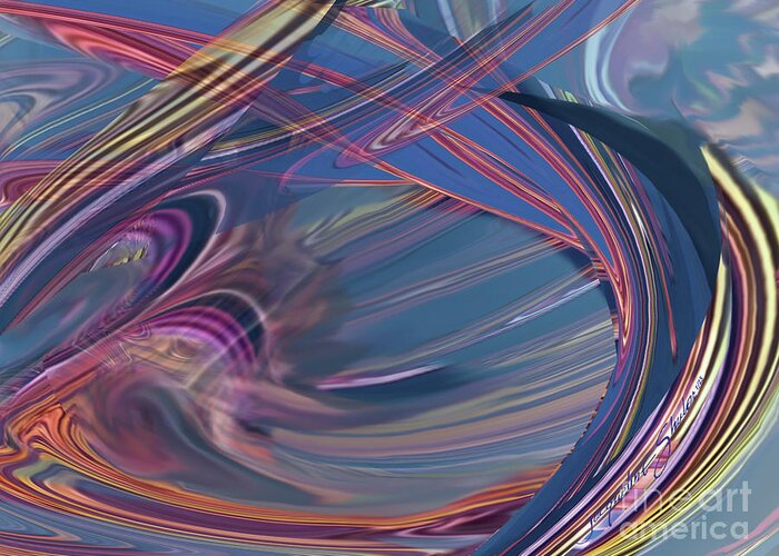Abstract Greeting Card featuring the digital art Contrail Party by Jacqueline Shuler
