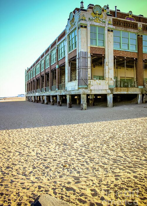 Asbury Park Greeting Card featuring the photograph Convention Hall Beach View by Colleen Kammerer