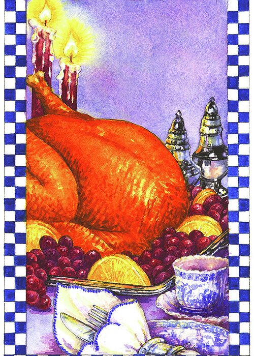 Cooking-entrees Greeting Card featuring the painting Cooking-entrees by Sher Sester