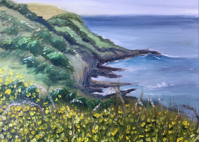 Cornwall Greeting Card featuring the painting Cornwall by Roxy Rich