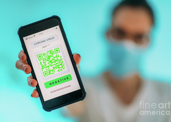 Corona Greeting Card featuring the photograph Coronavirus App With Qr Code by Microgen Images/science Photo Library