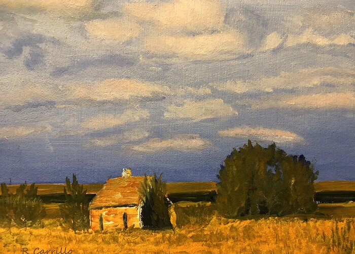 Morning Landscape Greeting Card featuring the painting Country Morning by Ruben Carrillo