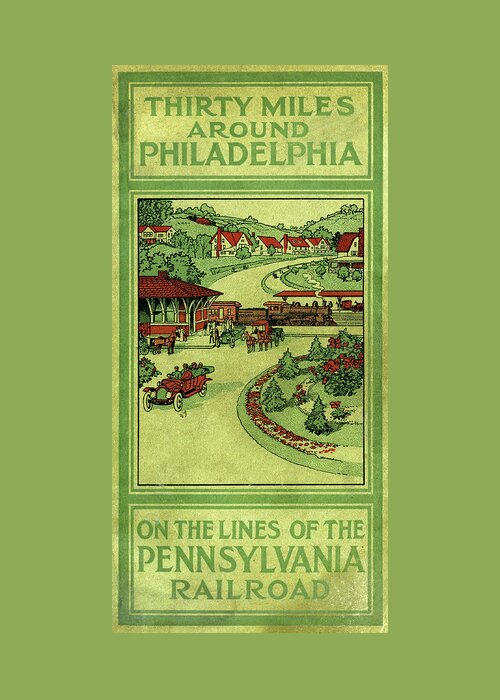 Philadelphia Greeting Card featuring the mixed media Cover of Thirty Miles Around Philadelphia by Unknown