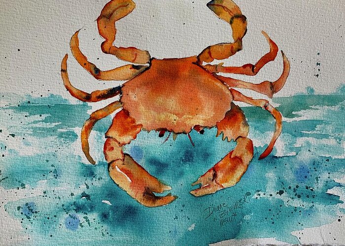  Greeting Card featuring the painting Crabbie by Diane Ziemski