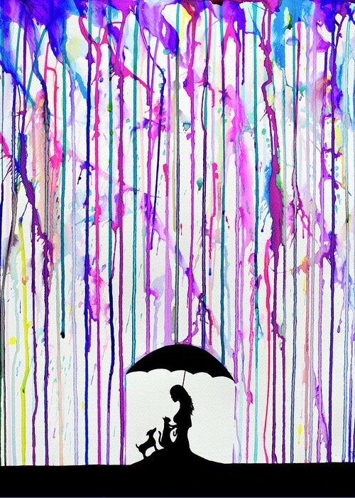 Silhouette Greeting Card featuring the painting Cradle by Marc Allante