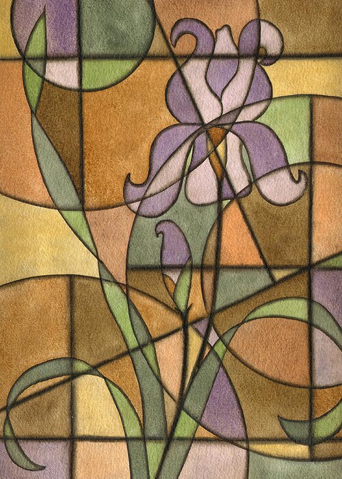 Flower Greeting Card featuring the painting Craftsman Flower IIi by Jason Higby