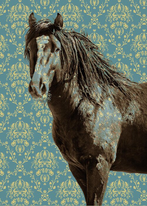 Horse Greeting Card featuring the photograph Crazy Blue 2 by Mary Hone