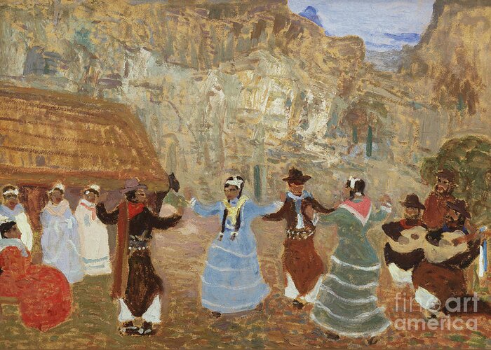 Hill Greeting Card featuring the painting Creole Dance by Pedro Figari