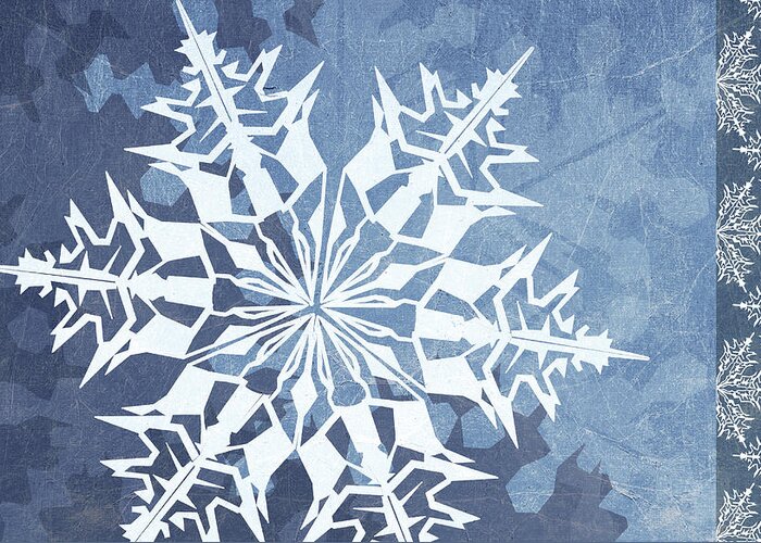 Snowflake Greeting Card featuring the mixed media Cristal De Glace IIi by Art Licensing Studio