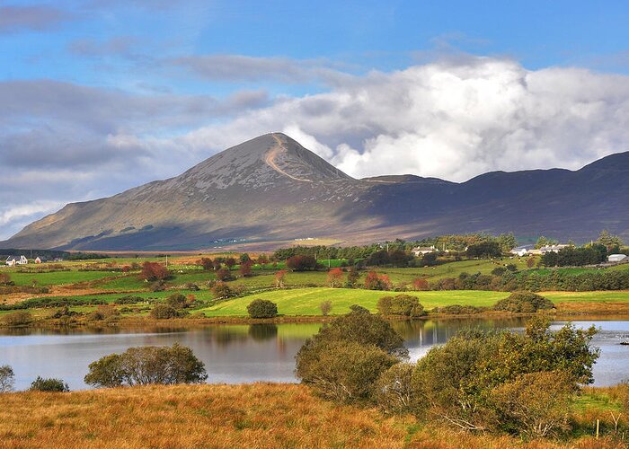 Scenics Greeting Card featuring the photograph Croagh Patrick by Photography By Robert Riddell