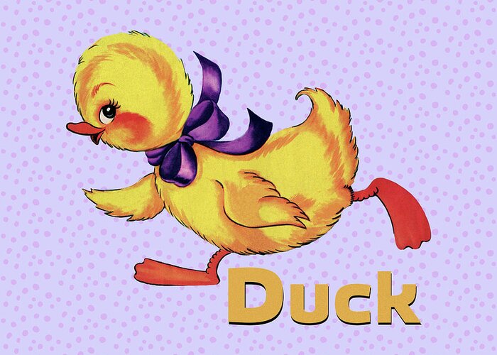 Cute Duckling Greeting Card featuring the digital art Cute Duckling by Tina Lavoie