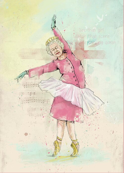 Queen Greeting Card featuring the mixed media Dancing queen by Balazs Solti