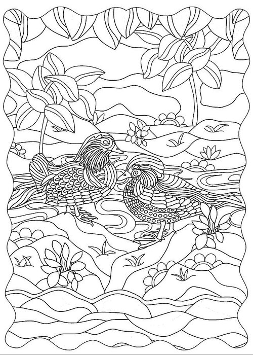 Darling Ducks Greeting Card featuring the drawing Darling Ducks by Kathy G. Ahrens