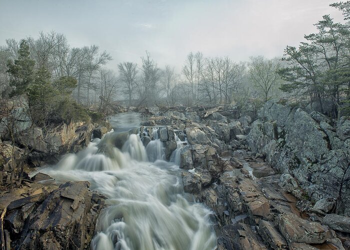 Water Greeting Card featuring the photograph Dawn At Middle Falls by Fred Walker