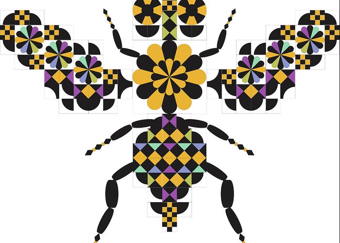 Dazzling Honey Bee Greeting Card featuring the digital art Dazzling Honey Bee by Mindy Howard