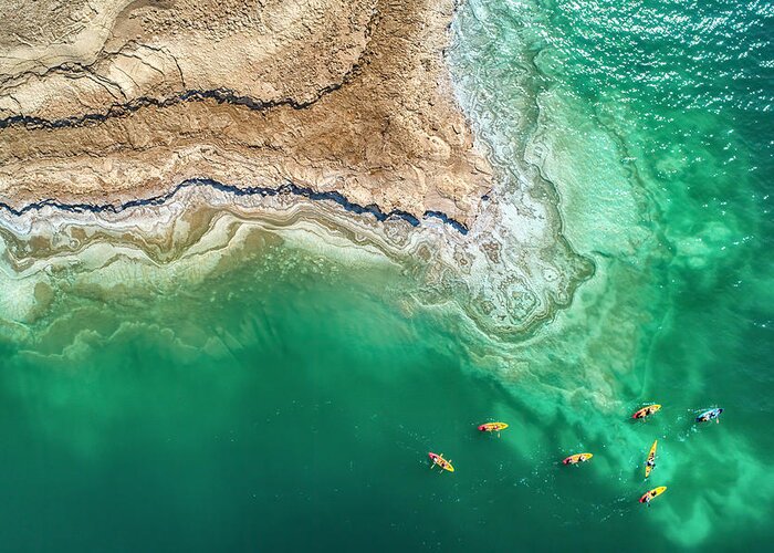 Sea Greeting Card featuring the photograph Dead Sea Exploration by Ido Meirovich