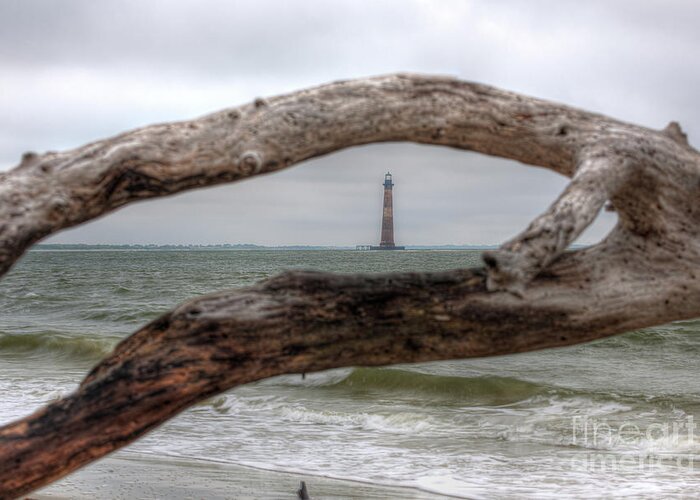 Morris Island Lighthouse Greeting Card featuring the photograph Deadwood View - Morris Island Lighthouse in Charleston South Carolina by Dale Powell