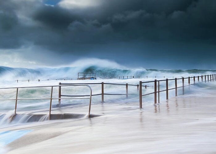 Scenics Greeting Card featuring the photograph Dee Why Ocean Pool by Bruce Hood