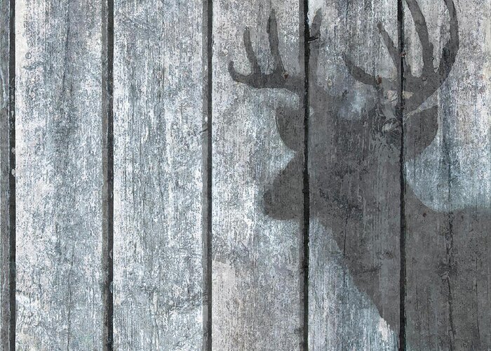 Deer Shadow Greeting Card featuring the painting Deer Shadow by Murray Henderson Fine Art