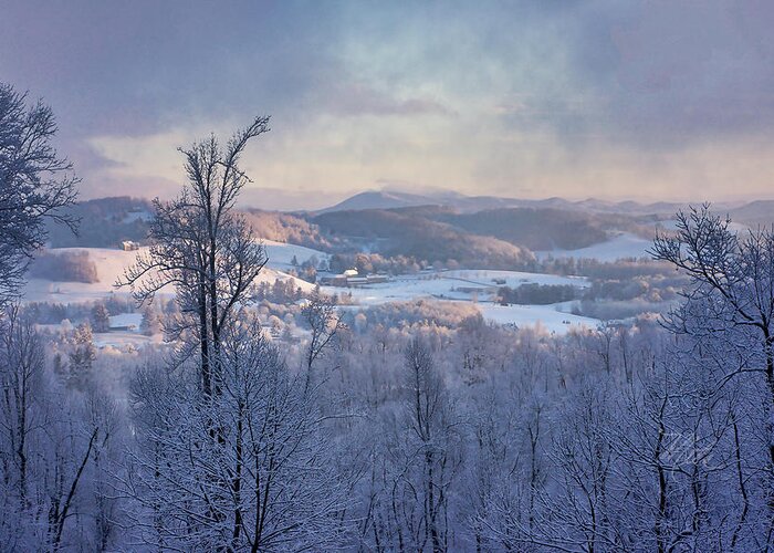 Fraser's Ridge Greeting Card featuring the photograph Fraser's Ridge in Winter by Meta Gatschenberger