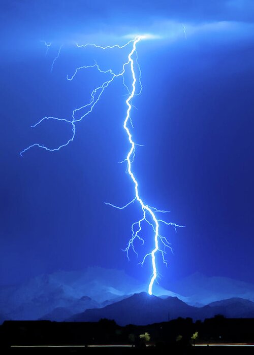 Lightning Greeting Card featuring the photograph 1102 Desert Lightning by Kenneth Johnson