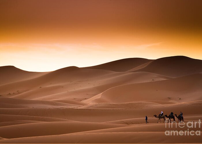 Sky Greeting Card featuring the photograph Desert Sahara Landscape by Andrzej Kubik