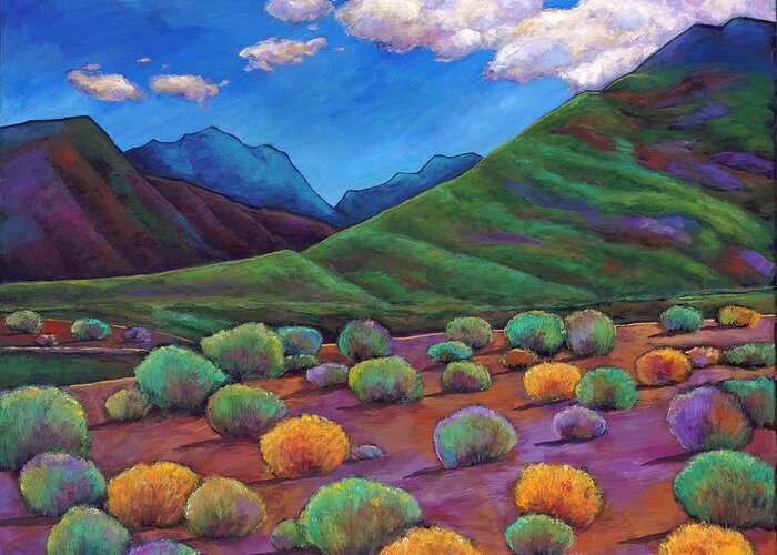 Arizona Greeting Card featuring the painting Desert Valley by Johnathan Harris