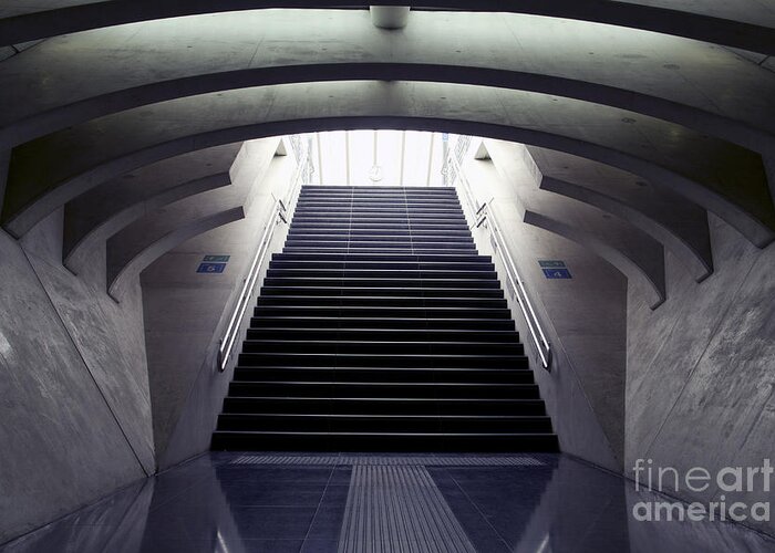 Concrete Greeting Card featuring the photograph Design Stairs To The Arrival by Mauvries