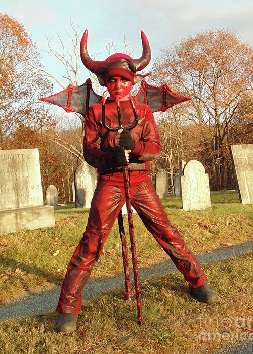 Halloween Greeting Card featuring the photograph Devil Costume 2 by Amy E Fraser