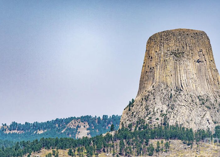 Devil Greeting Card featuring the photograph Devils Tower by Dheeraj Mutha