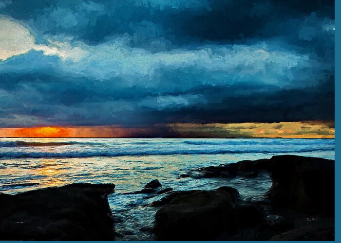 Clouds Greeting Card featuring the digital art Distant Rain Clouds by Russ Harris